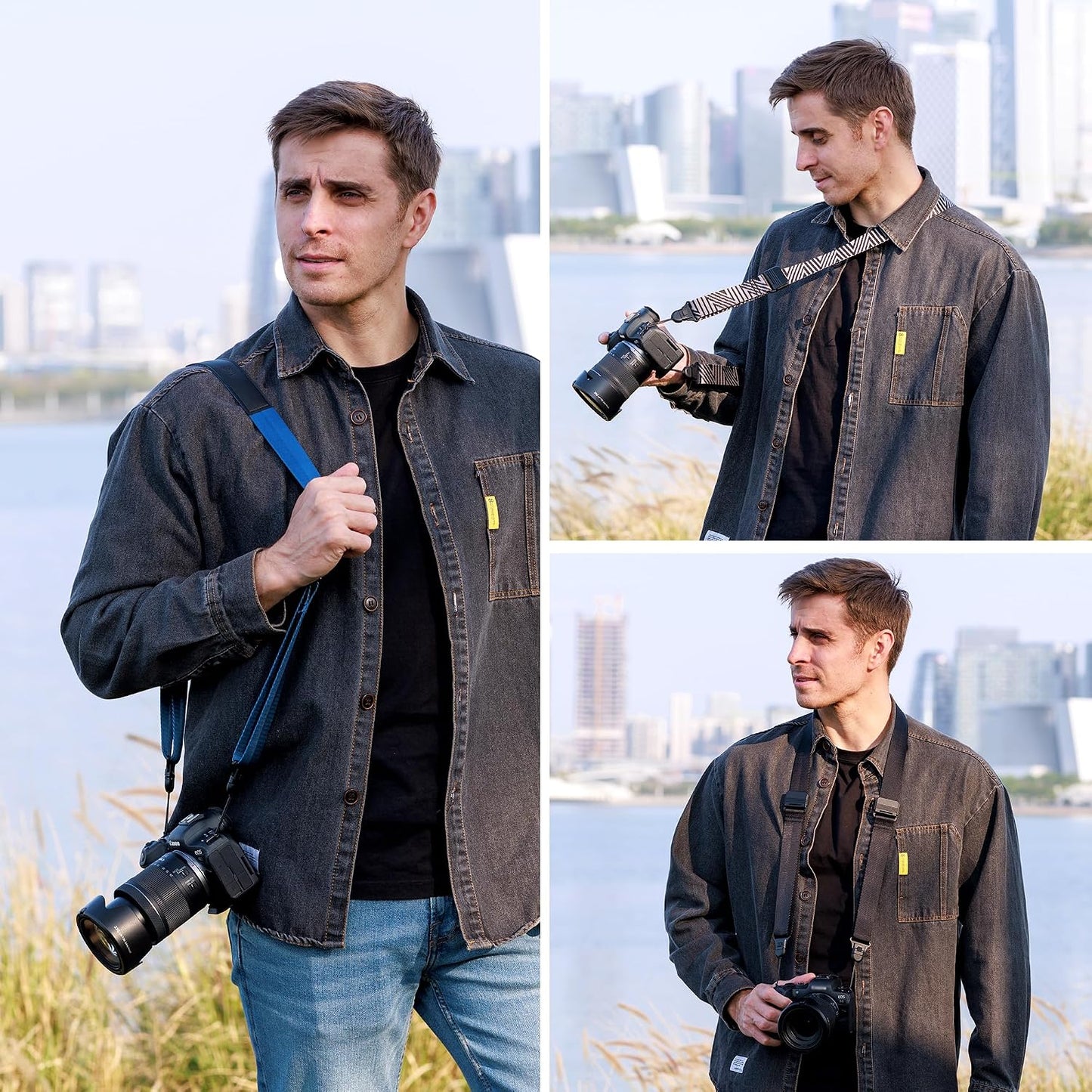 JJC DSLR Camera Neck Strap with Patented Quick Release Buckles, Universal Adjustable Camera Shoulder Sling Strap