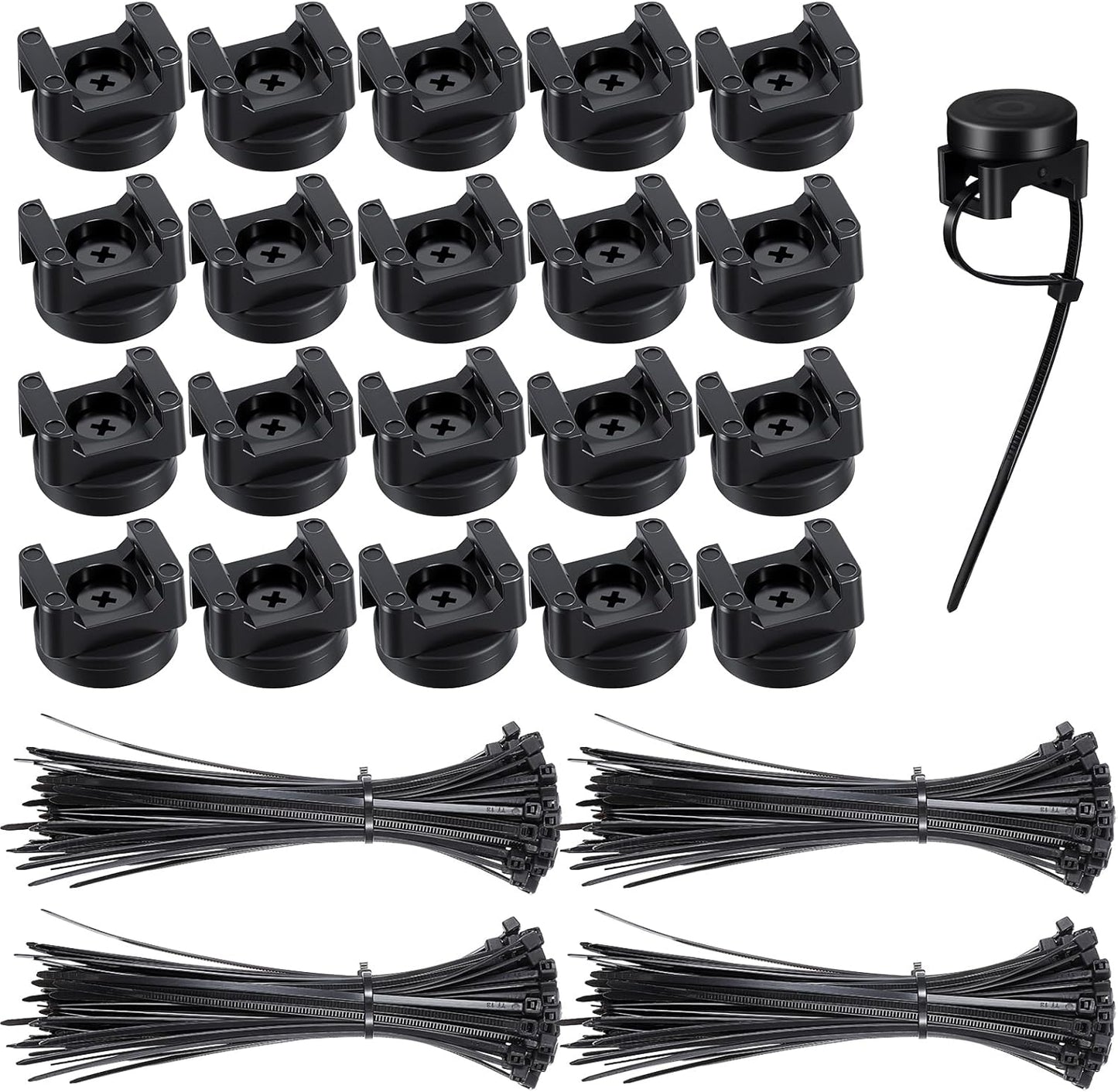 Molain 20Pcs 100Pcs Magnetic Zip Tie Mounts, Magnetic Clips with Magnetics Cable Ties, Heavy Duty Magnetics Wire Holder