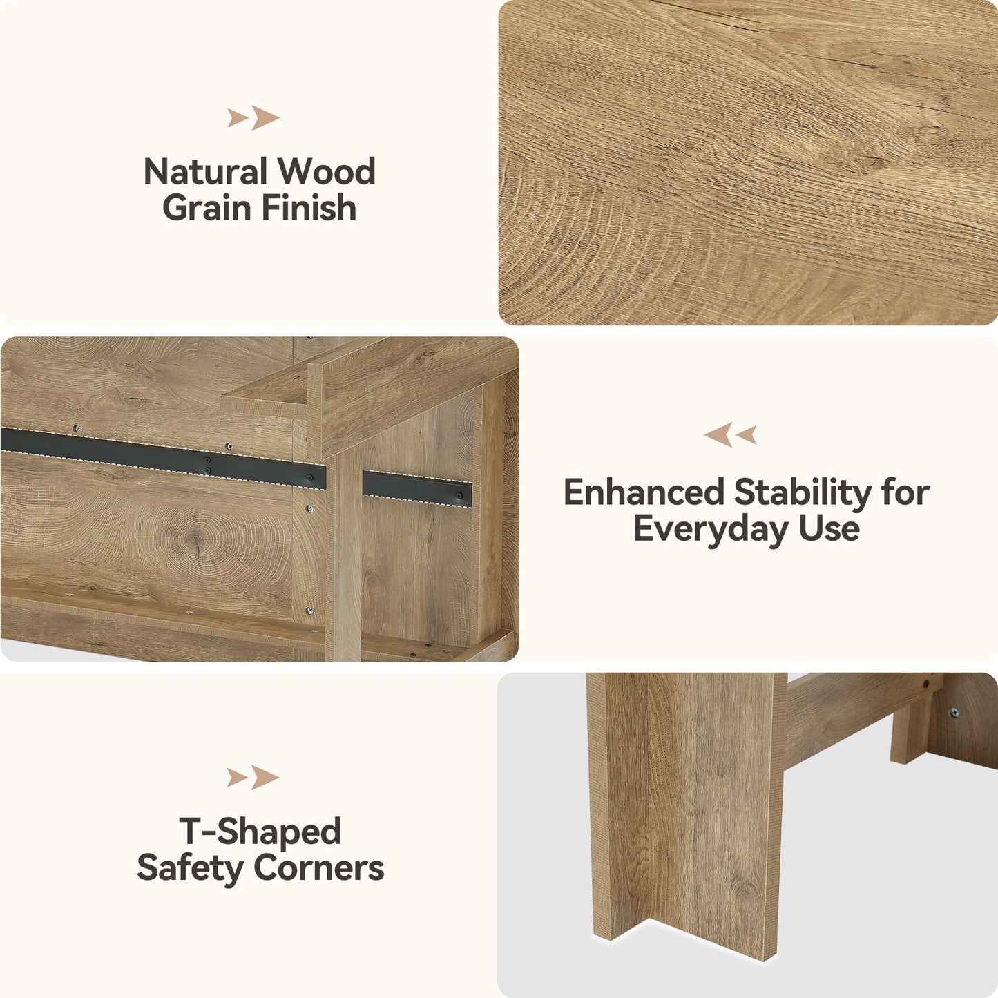 Tribesigns 70.8" Modern Executive Desk, Wooden Office Computer Desk, Long Workstation with Sturdy Panel Legs, Rectangular Writing Desk for Office, Business, Natural