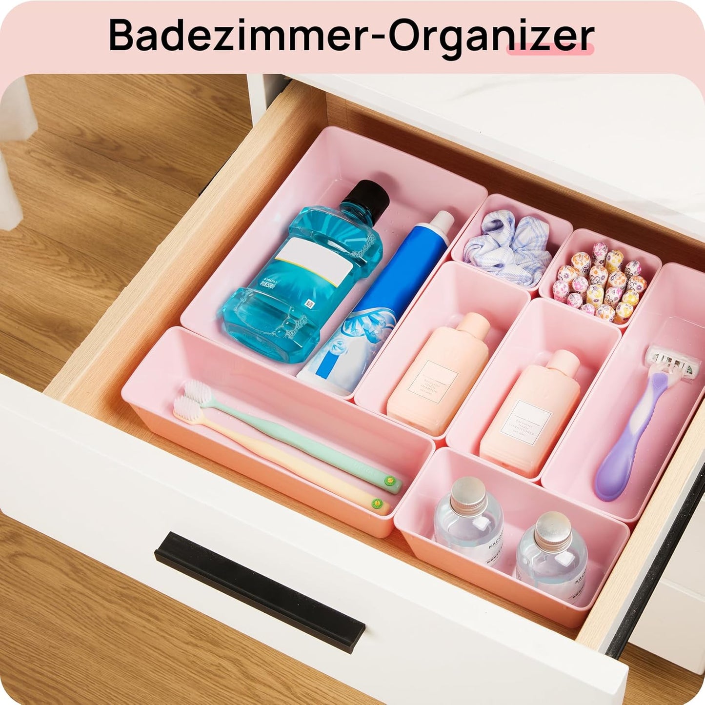 Vtopmart 25 PCS Plastic Drawer Organizers - Versatile Storage Bins for Bathroom, Makeup & Kitchen | 4 Sizes