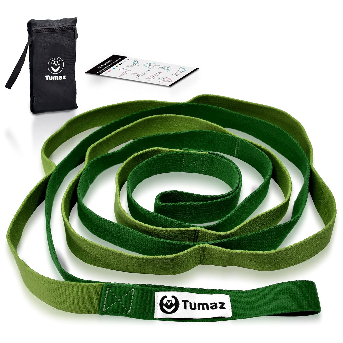 Tumaz Yoga Straps for Stretching, Multi-Loop Strap with 10 Loops for Physical Therapy, Pilates & Gymnastics
