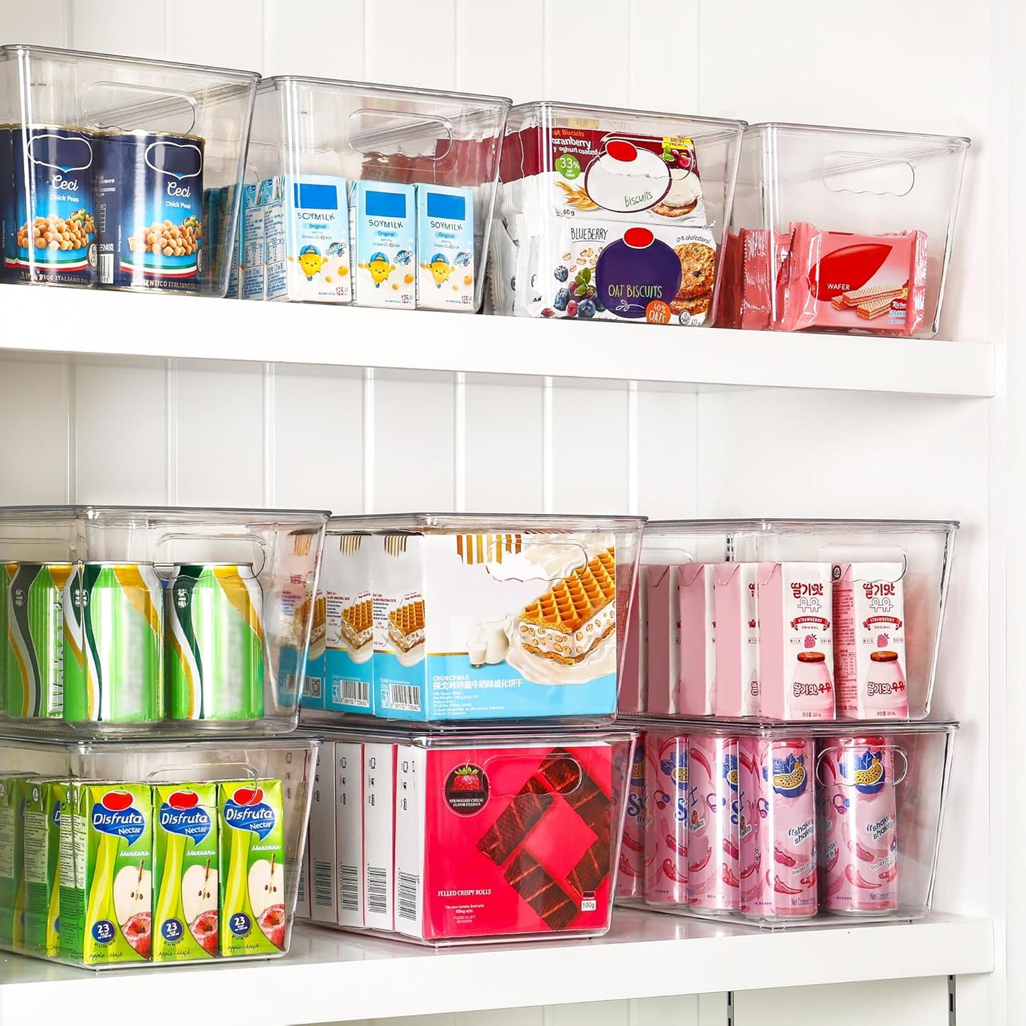 Vtopmart Clear Stackable Storage Bins - 8 Pack Large Plastic Containers with Lids for Pantry Organization