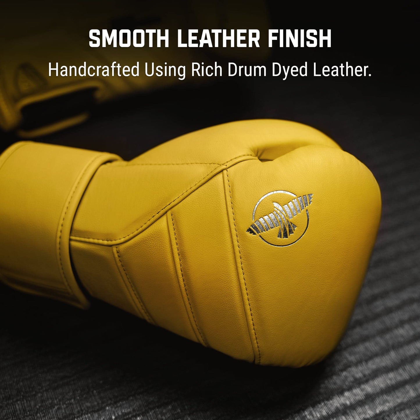 Hayabusa T3 Kanpeki Leather Boxing Gloves Men and Women for Training Sparring Heavy Bag and Mitt Work - Tiger Yellow, 12oz