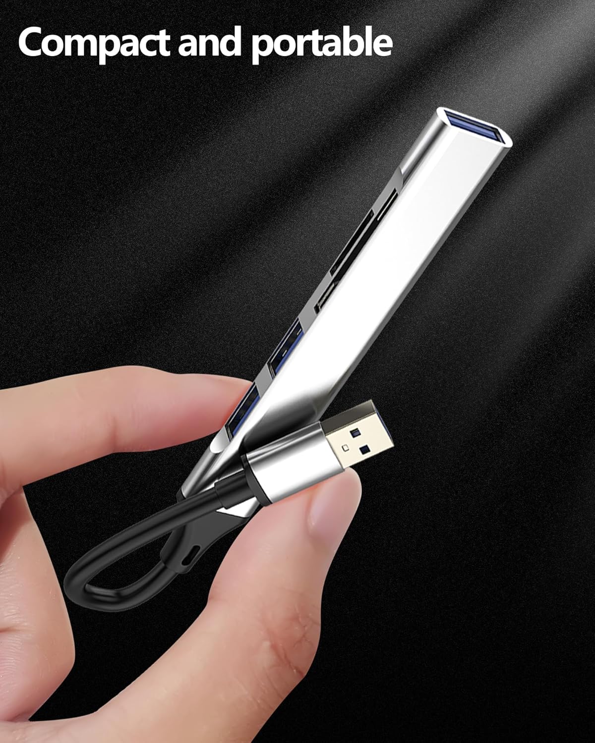 Kefiany (5in1) 3.0 USB Hub SD Card Reader PC Micro SD Adapter Docking Station Computer Laptop Memory External Camera TF