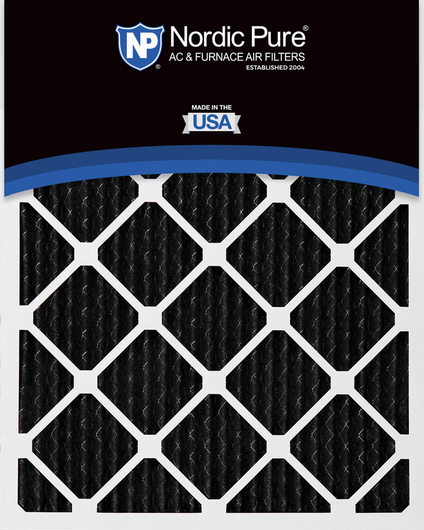 Nordic Pure 20x25x1 (19 1/2 x 24 1/2 x 3/4) Pure Carbon Pleated Odor Reduction Furnace Air Filters 12 Pack
