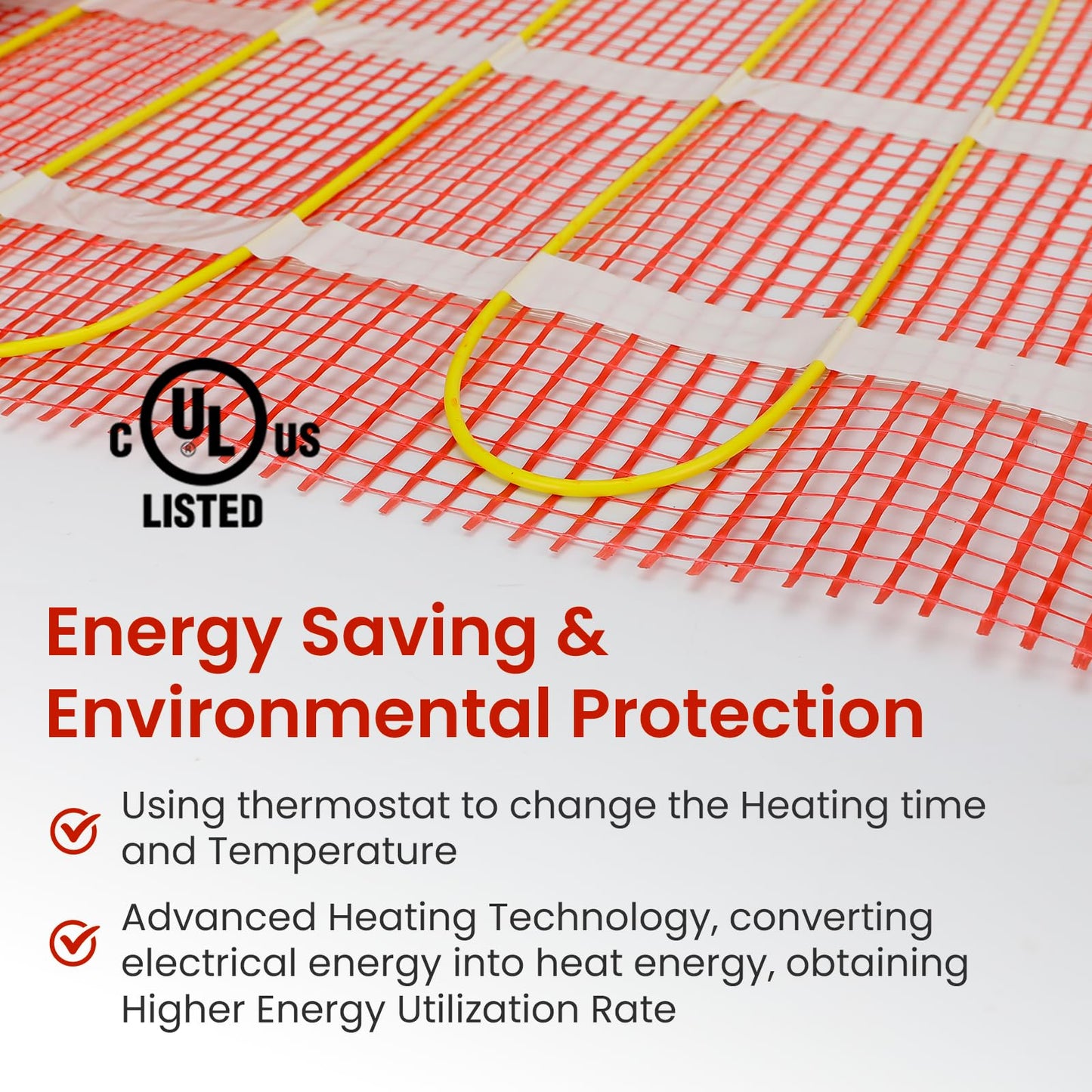 35 sqft HEATIT Warmmat Electric Radiant Self-adhesive Floor Heat Heating System & ET-7A Thermostat & Alarm Monitor