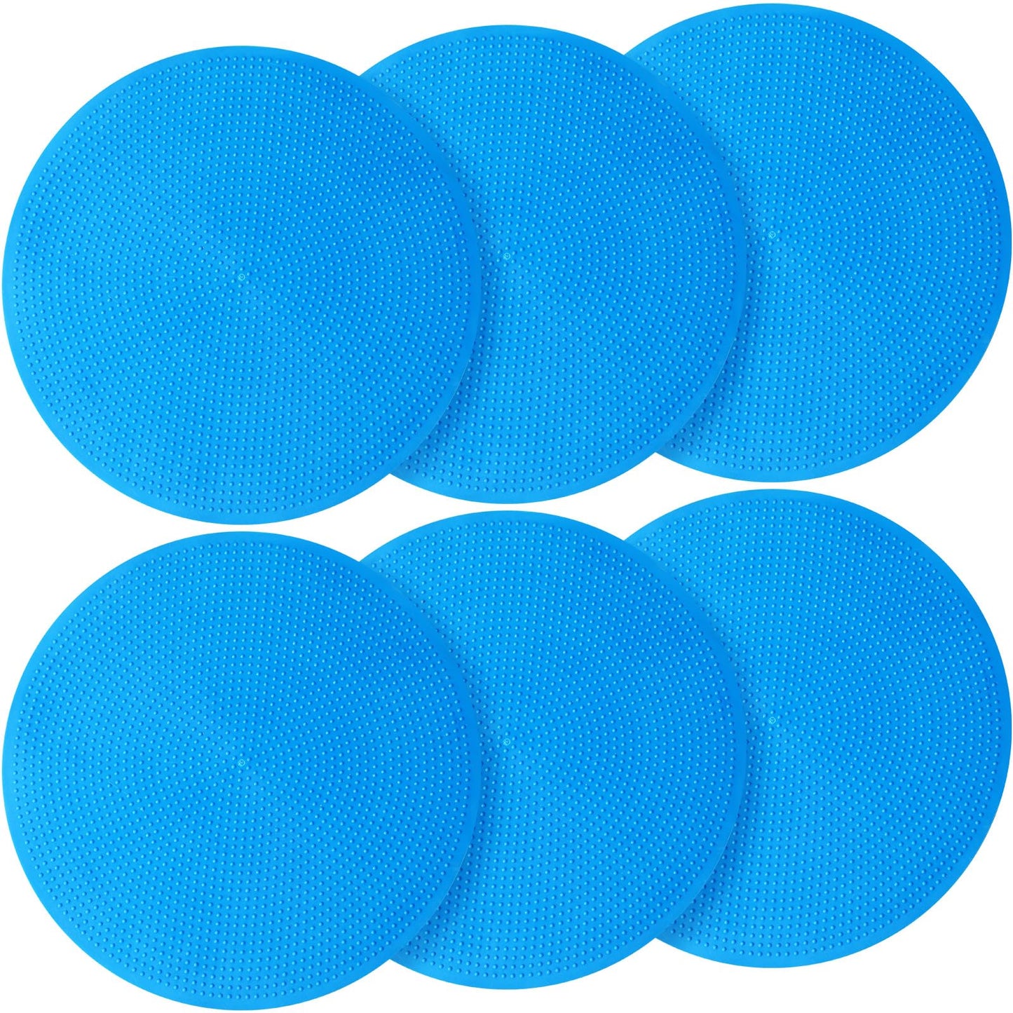 wlilupah 6 Pcs Poly Spots Markers 8 Inch Floor Spot Markers Dots for Gym Marker Poly Sports Training for Gym Floor Soccer Basketball Speed Agility Training Field Marking Equipment (Blue)