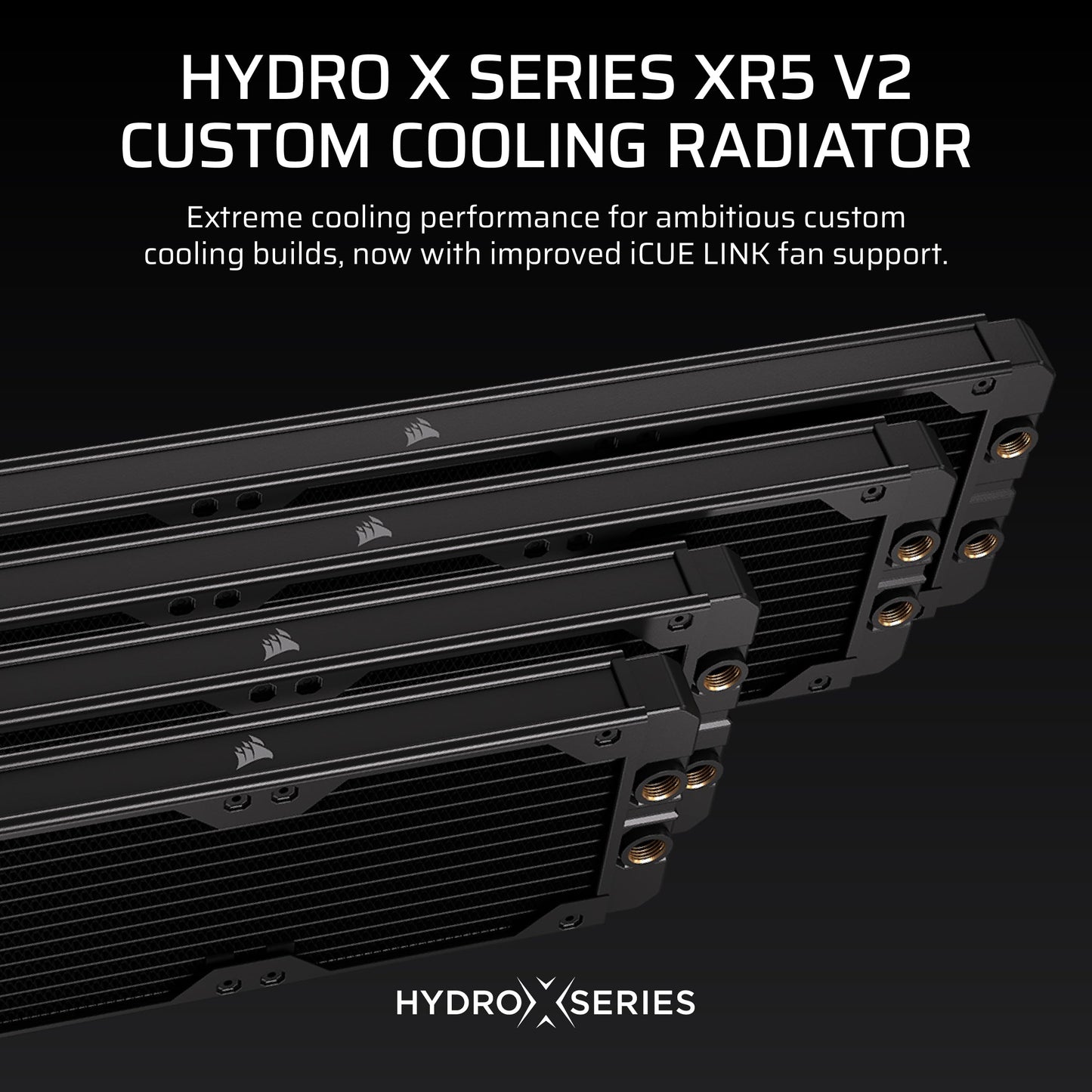 CORSAIR Hydro X Series XR5 420mm V2 Custom Cooling Radiator – Compatible with iCUE Link Fans, 3x140mm Fan Mounts, Screw Protection Plates, G1/4” Threads – Black