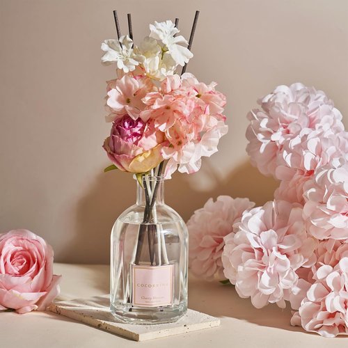 COCORRÍNA Reed Diffuser - Cherry Blossom Scent | 8.5 Fl. Oz (250ml) with 8 Sticks for Home Decor