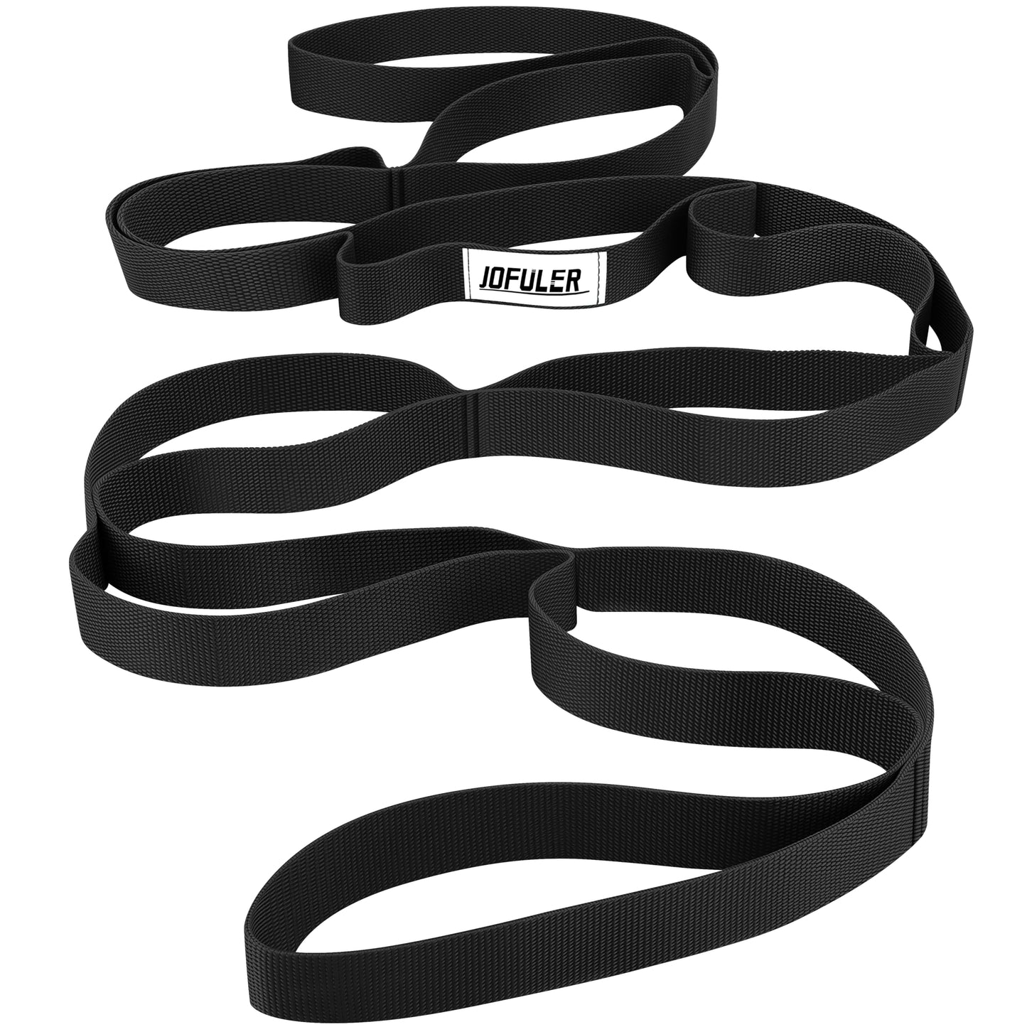 Jofuler Stretching Strap for Physical Therapy and Home Rehab, 10 Loops Non-Elastic Yoga Strap for Hamstring, Calf and Back Stretching, Mobility, Exercise, Pilates, Flexibility