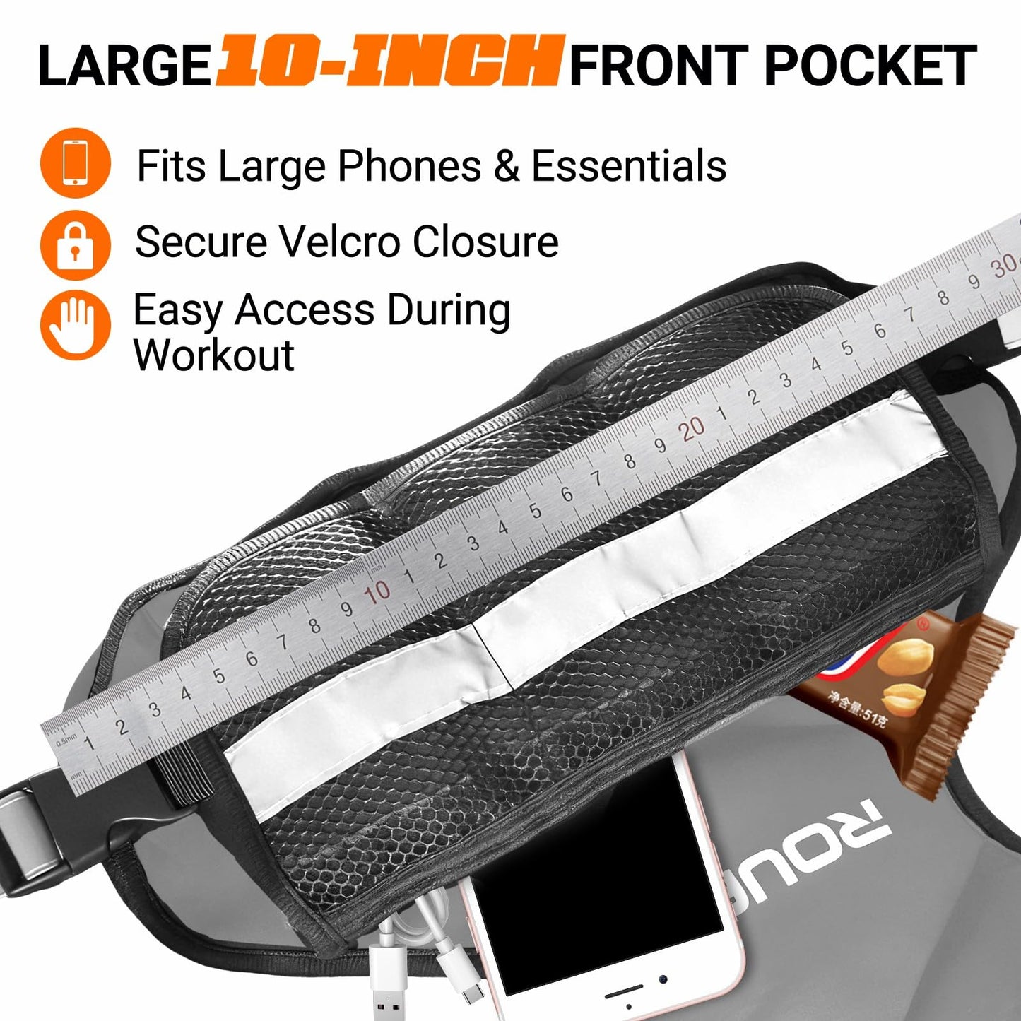 ROUFIT Women Adjustable Weighted Vest 4-10lb/6-15lb | Soft Neoprene Comfort, Reflective Strips & Front Pocket | Rucking Vest for Men & Women | Running, Walk & Cardio Workouts (Gray, 6-15 LB)