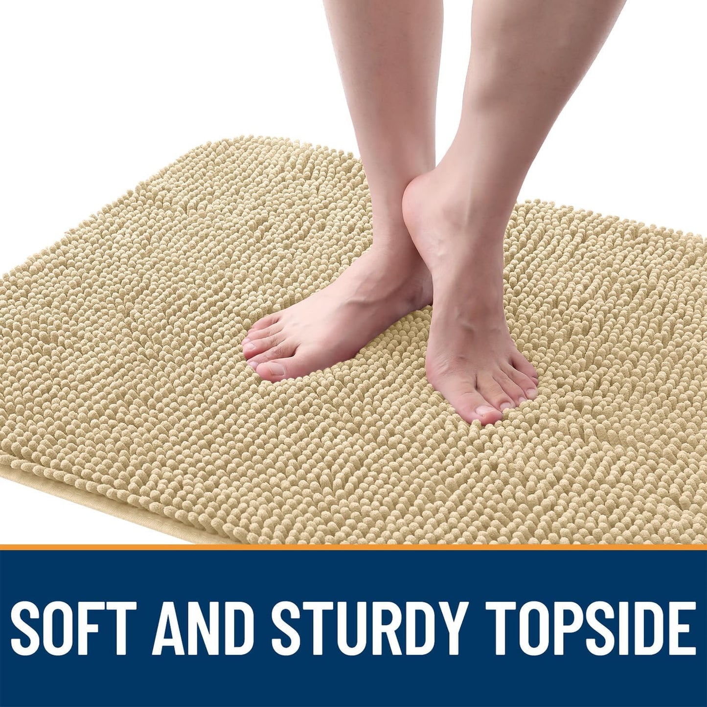 OLANLY Dog Door Mat - Absorbent Non-Slip Washable Chenille Mat for Muddy Paws | 54x24 Inches, Quick Dry