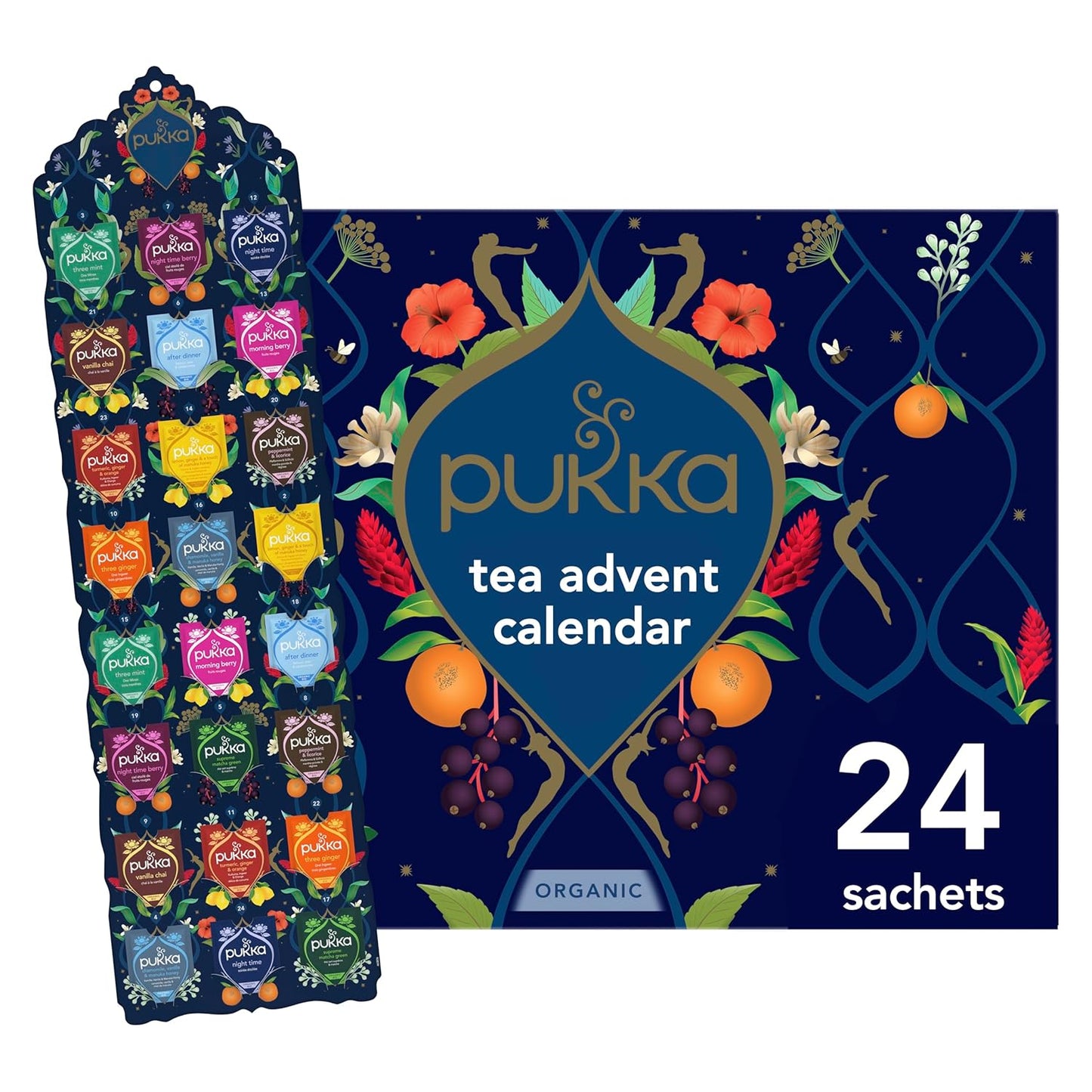 Pukka Christmas Tea Sampler - 24 Organic Black & Green Tea Infusions | Perfect Holiday Gift Set