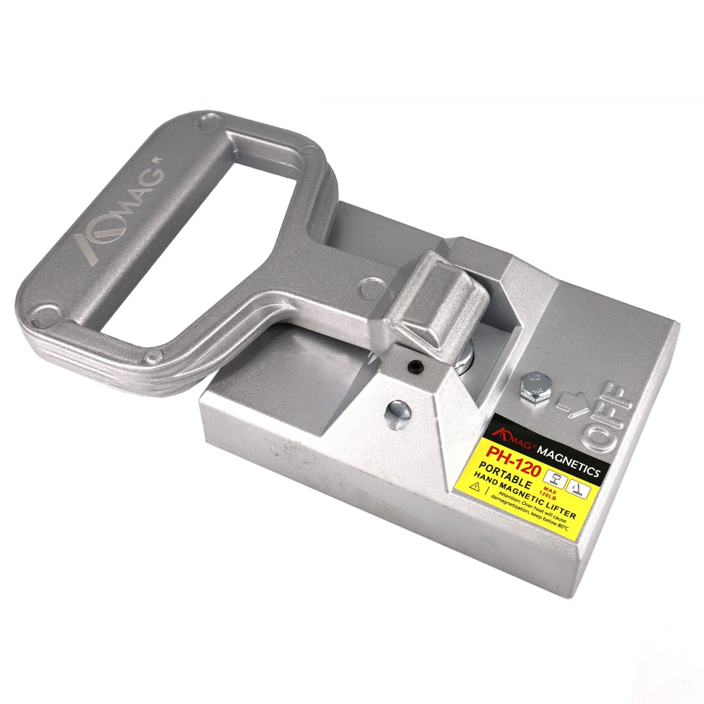 AOMAG 120 lb Magnetic Sheet Handler Lifting Magnet with Release Holder, 720 lbs Breakaway Force, Safety Factor 6:1