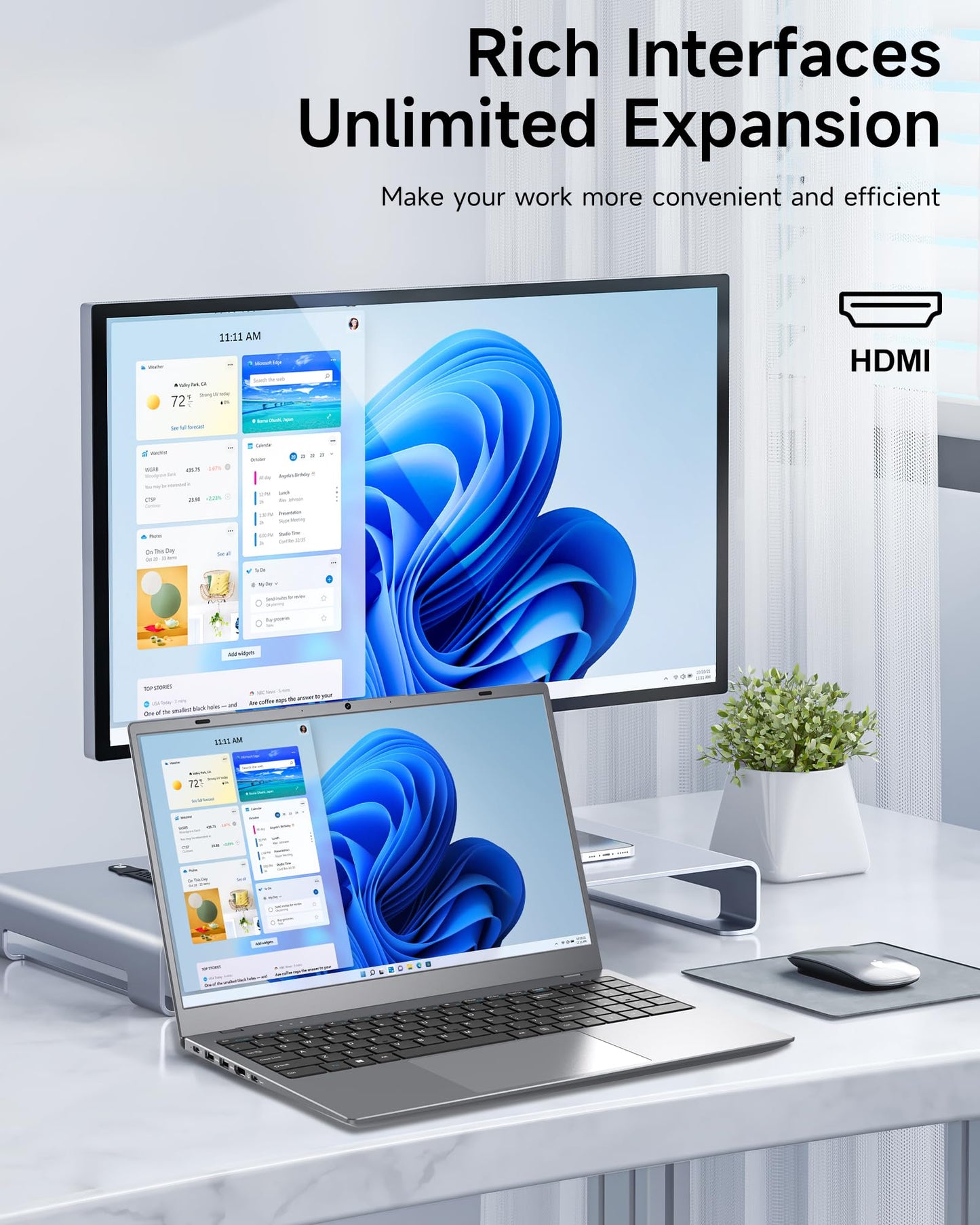 BLUEING Laptop Computer with AMD 3020e (Up to 2.6GHz), Laptop 8GB DDR4 512GB SSD (Up to 32GB + 2TB), 15.6-Inch 1080P FHD IPS Display, Win11, HDMI, Type-C, 38WH Battery, Laptops