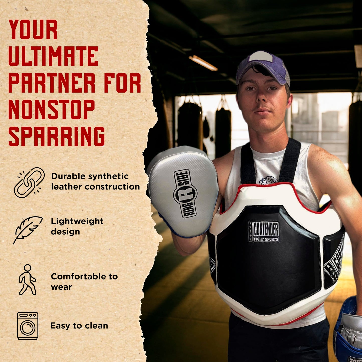 Contender Fight Sports Heavy Hitter Boxing Body Protector PBP Black/White