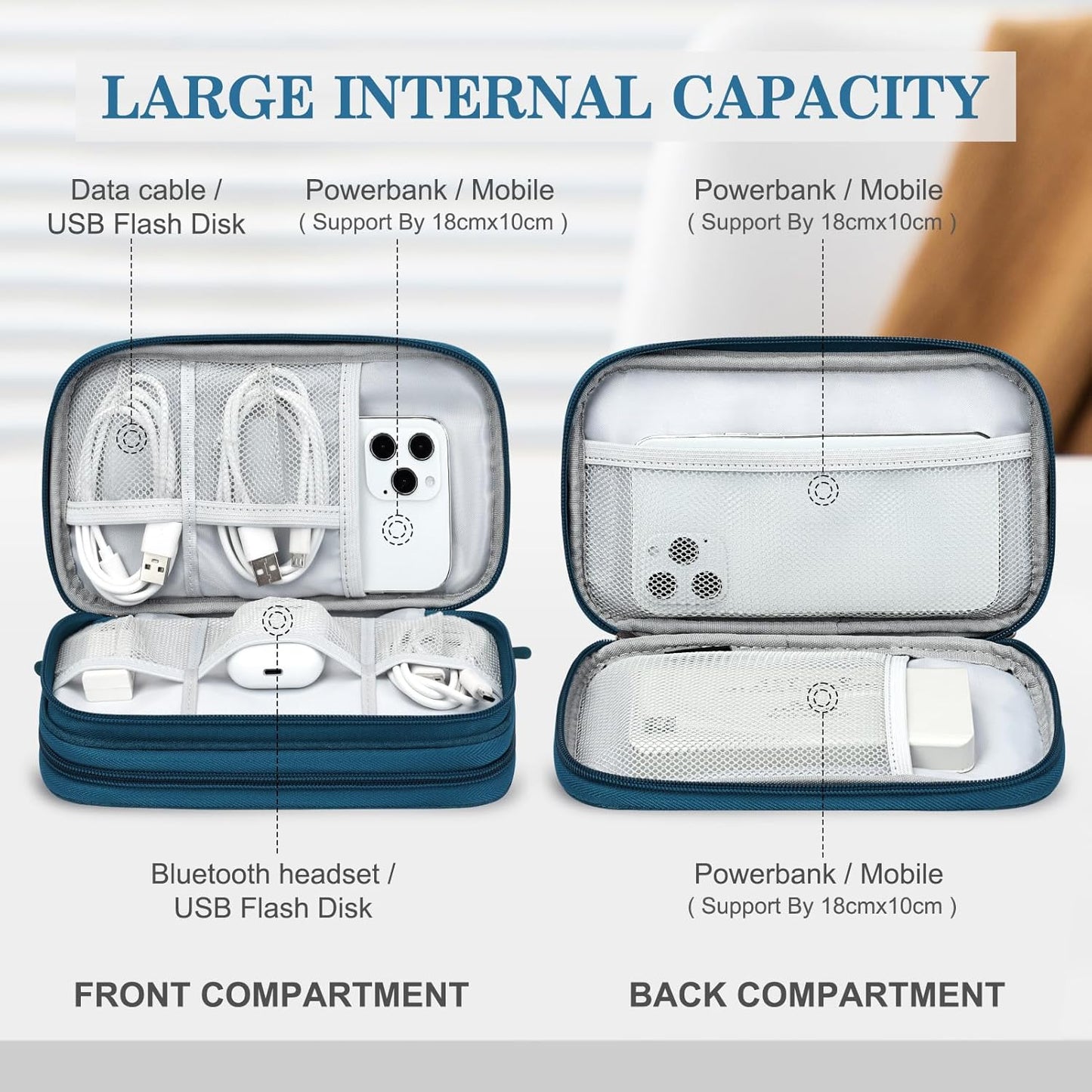 FYY Electronic Organizer, Travel Cable Organizer Bag Pouch Electronic Accessories Carry Case Portable Waterproof Double