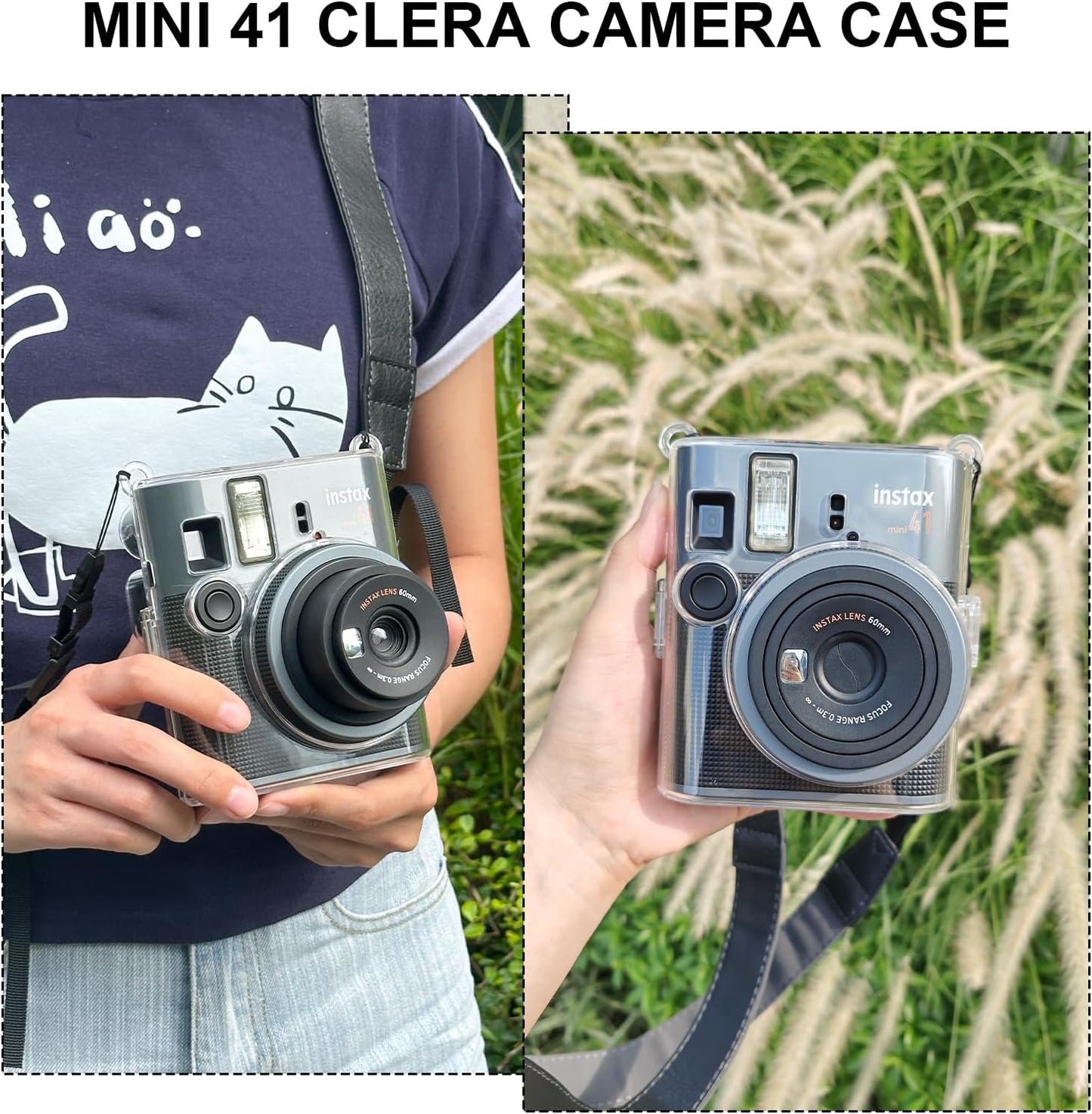 WOGOZAN 41 41 3 Inch 64 Album, 2 10 Mini Clear Case Kit for Fujifilm Instax Mini Instant Camera, Hard PC Clear Case