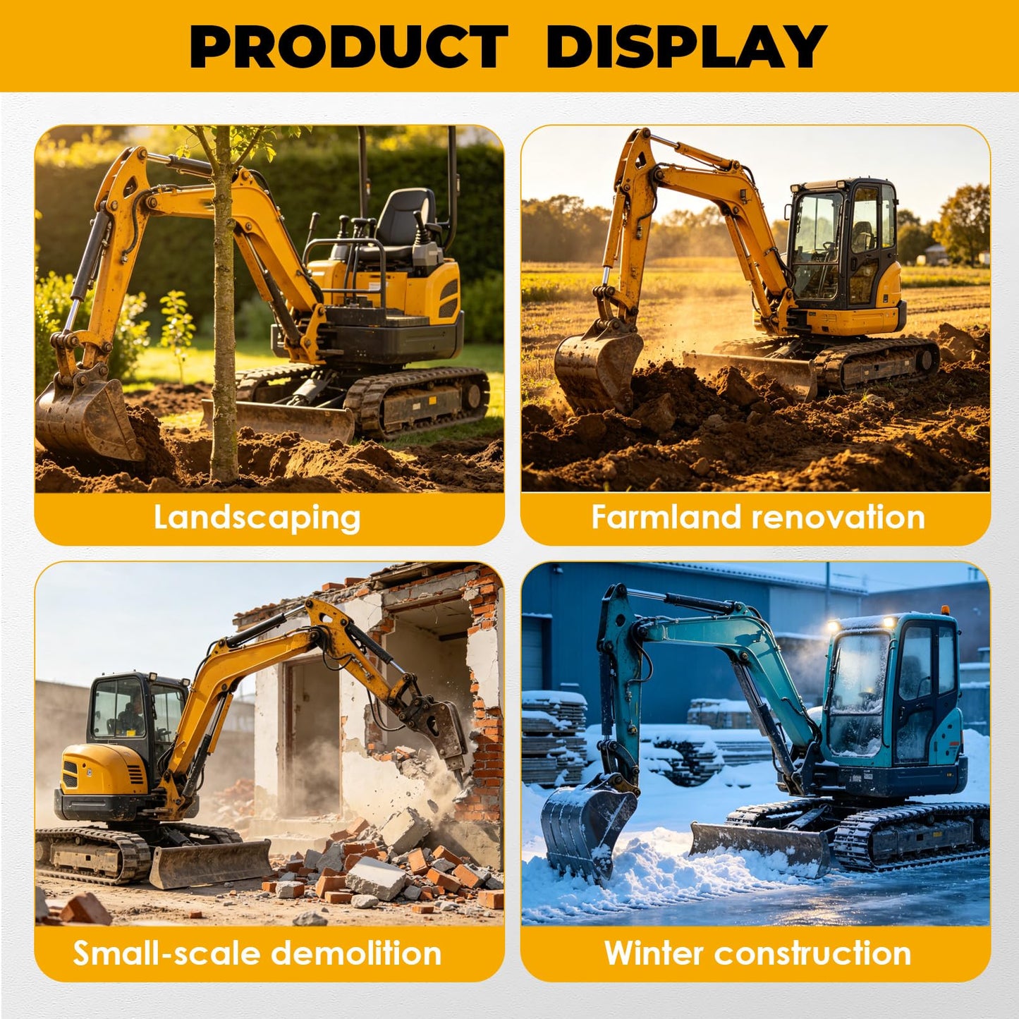 Agrovolcyn Mini Excavator Ripper with Pins Compatible with 1-1.5 Ton Small Excavator 3.54in Span 0.98 Aperture Inches Single Hook Backhoe