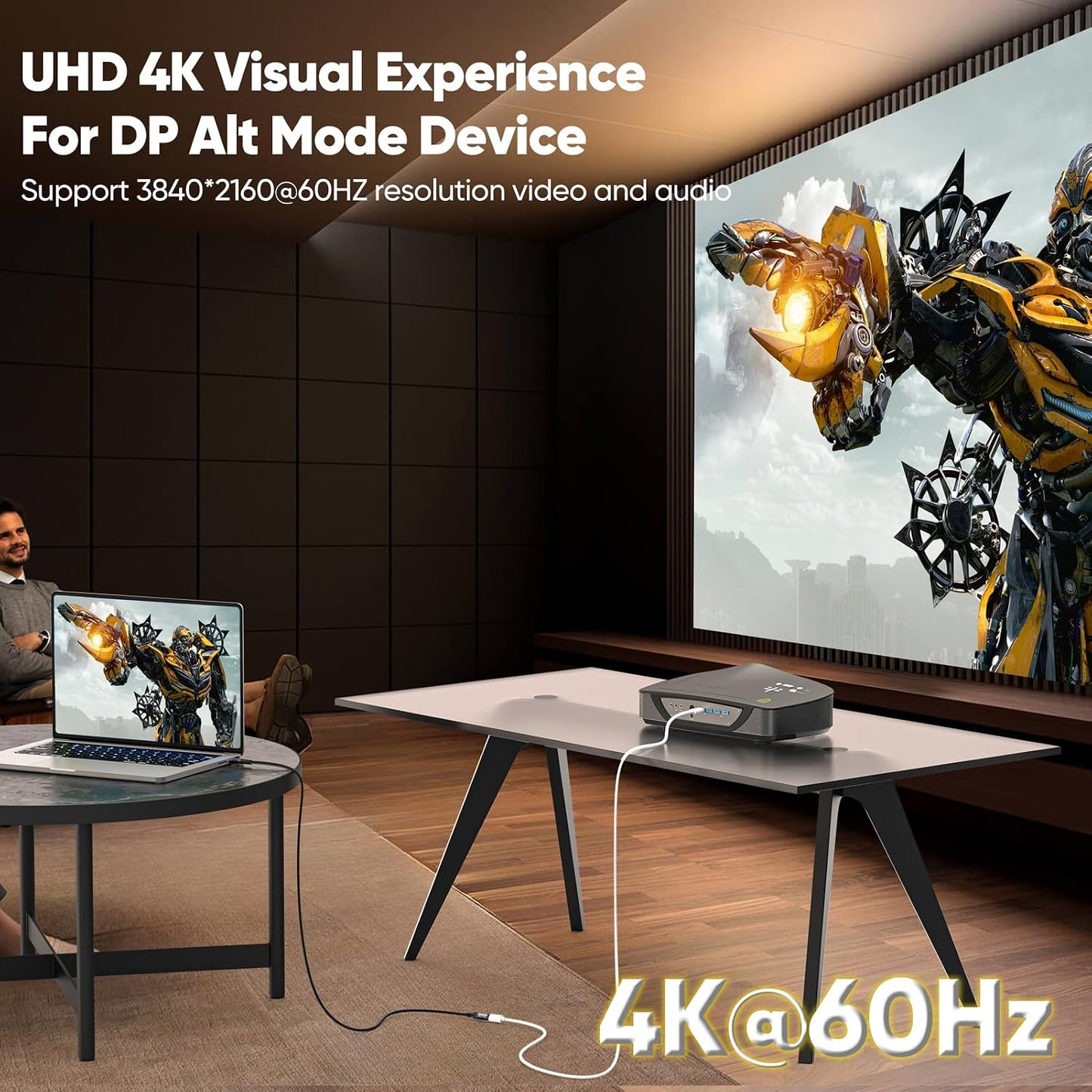 20ft 4K@60Hz 100W 10Gbps 3.2 Gen2 USB C Extension Cable Long, Upgraded Monitor & Charging & Data Transfer USB-C