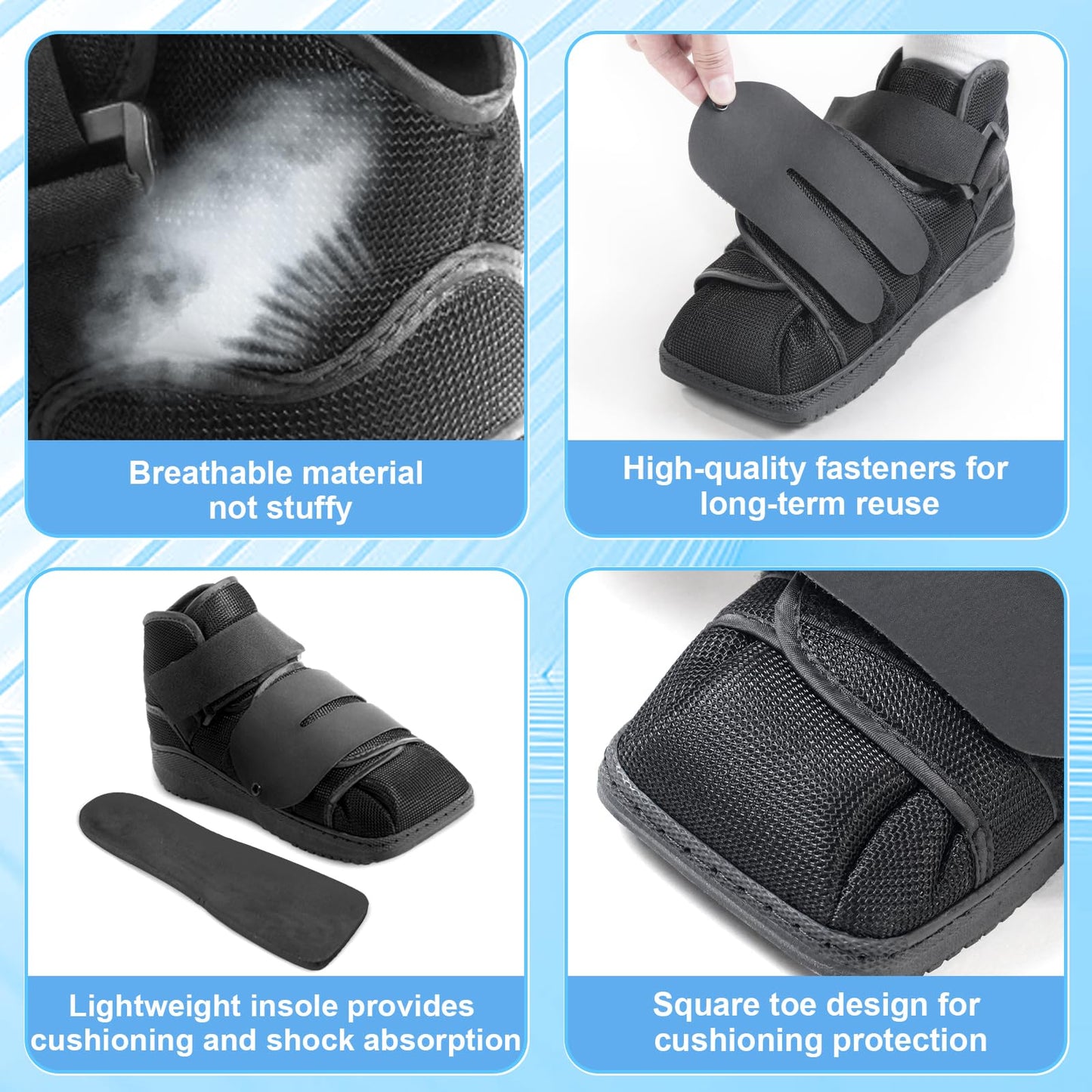 Estinko Closed Post Op Shoe, Post Op Shoes, Fracture Medical Walking Shoes for Men and Women-Post Surgery or Operation Foot Support, Broken Foot or Toe, Squared, M