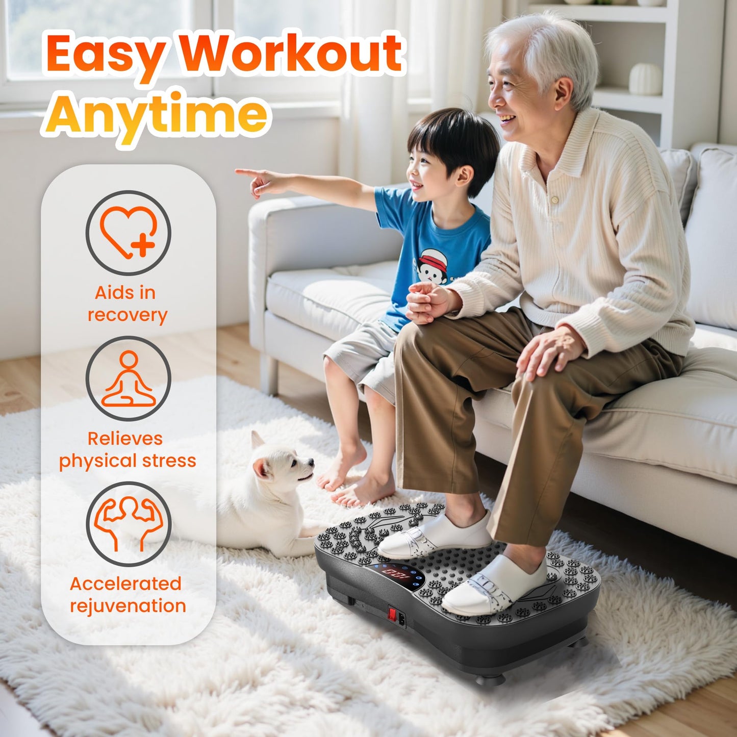 AXV Vibration Plate Fitness Platform Exercise Machine Vibrating Shaking Full Body Shaker Workout Vibrate Stand Shake Board Sport for Weight Loss Fat Burner for Gym Home Office