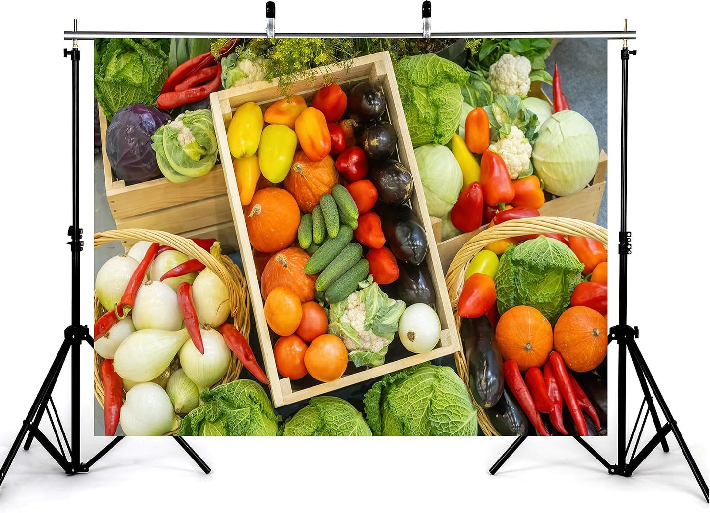 KeyWork 10x7ft Commercial Restaurant Food Photography Backdrop,Professional Cafe Interior Scene,Fresh Produce Display