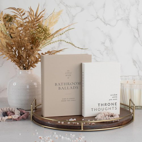 KIBAGA Modern Bathroom Decor Books - Set of 2 Charming & Humorous Restroom Accessories