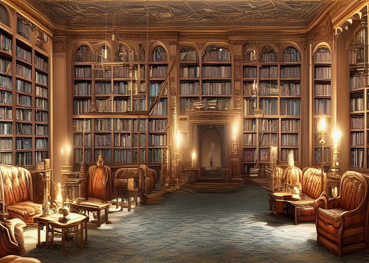 BELECO 5x3ft Fabric Vintage Library Backdrop Wooden Bookshelf Books Sofa Lounge Reading Room Background Library Party