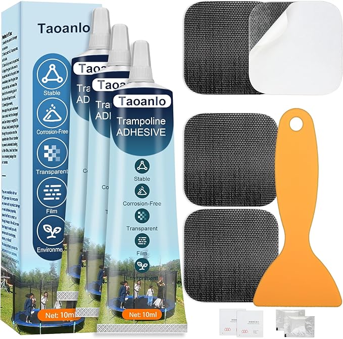 Self-Adhesive Trampoline Patch Repair Kit - 4 Square Patches
