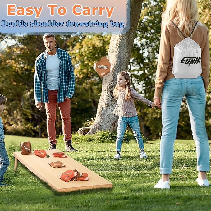 EunHo Dual Sided Cornhole Bags Regulation Set of 8 Professional Cornhole Bean Bags Slick and Stick for Tossing Game-All Weather