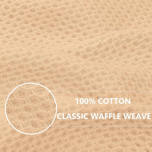 Homaxy Kitchen Dish Cloths - 100% Cotton Waffle Weave, Ultra Soft & Absorbent, 12 x 12 Inches, 6-Pack | Apricot