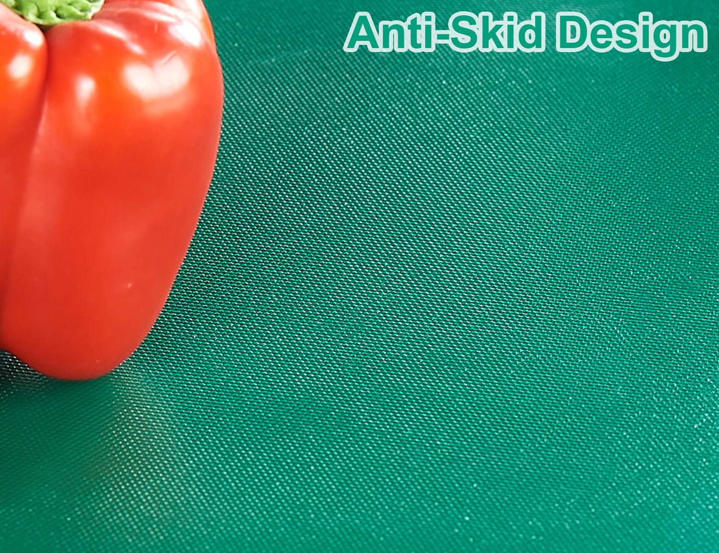 CURTA Cutting Boards for Kitchen, 20" x 14" x 0.5" Green Color Coded Plastic Chopping Board with Anti Slip Surface Dishwasher Safe