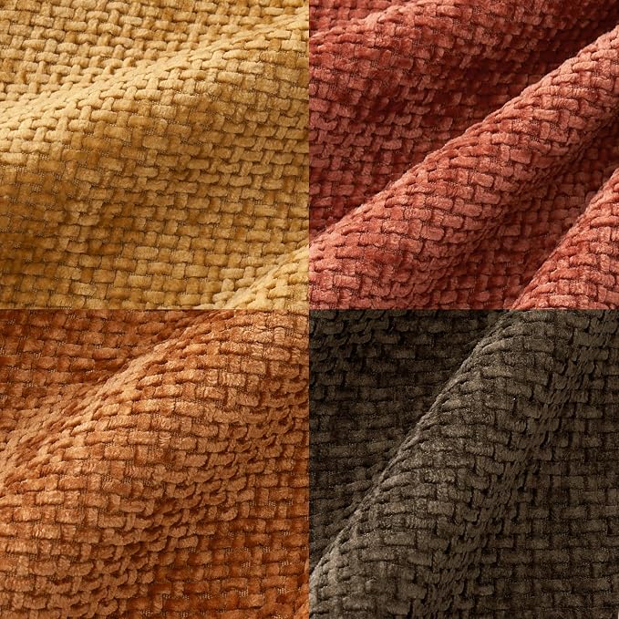 MIULEE Pack of 4 Orange/Yellow Couch Throw Pillow Covers 18x18 Inch Halloween Soft Decorative Chenille Pillows Farmhouse Accent Cushions for Boho Home Decor Spring Sofa Bedroom Living Room