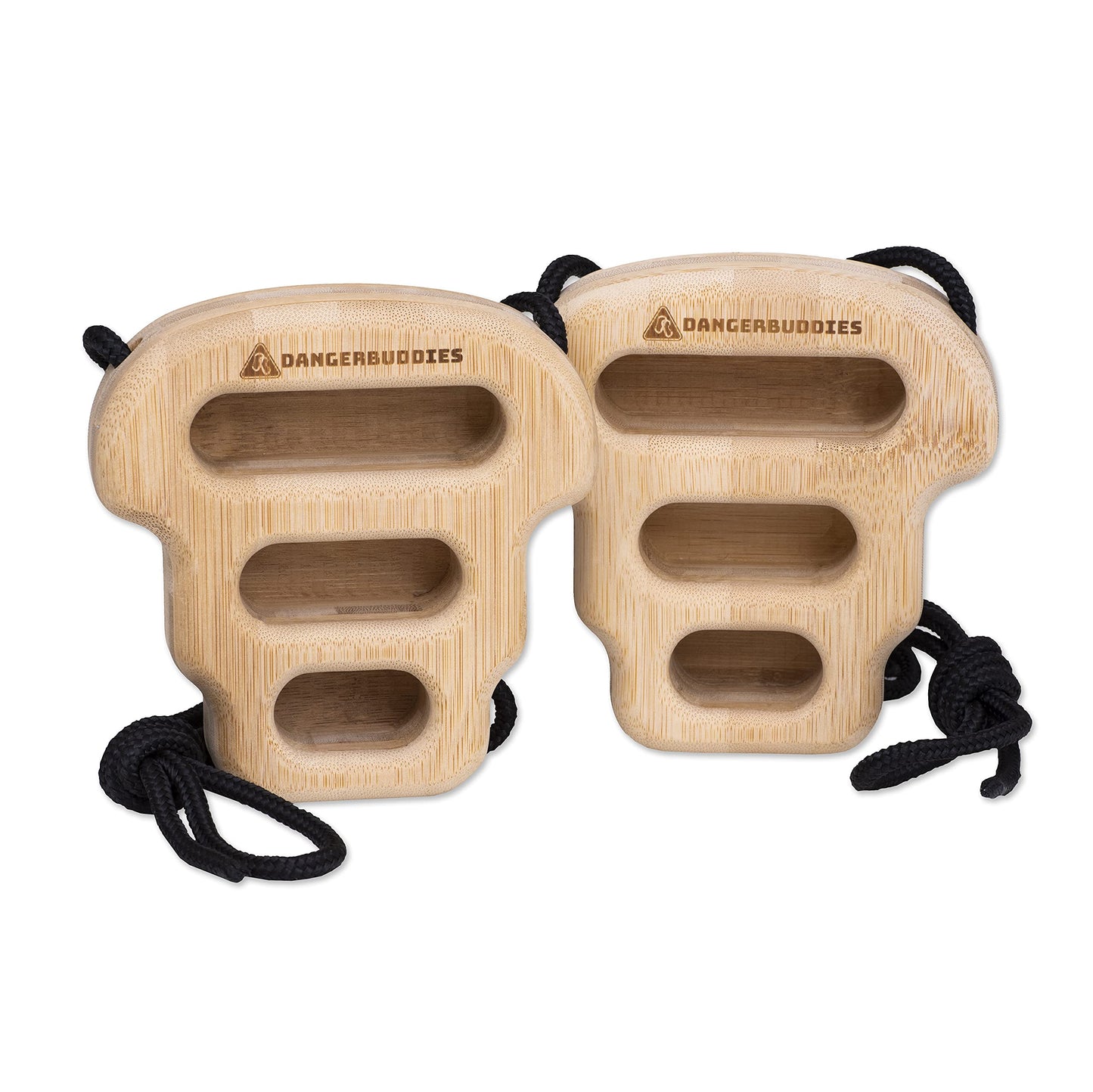 Danger Buddies Eco-Strong Bamboo Hangboards – Portable Wood Rock Climbing Rock Ring Fingerboards