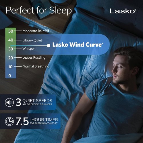 Lasko Oscillating Tower Fan - Quiet 42" Floor Fan with Remote Control | Sleek Silver Design