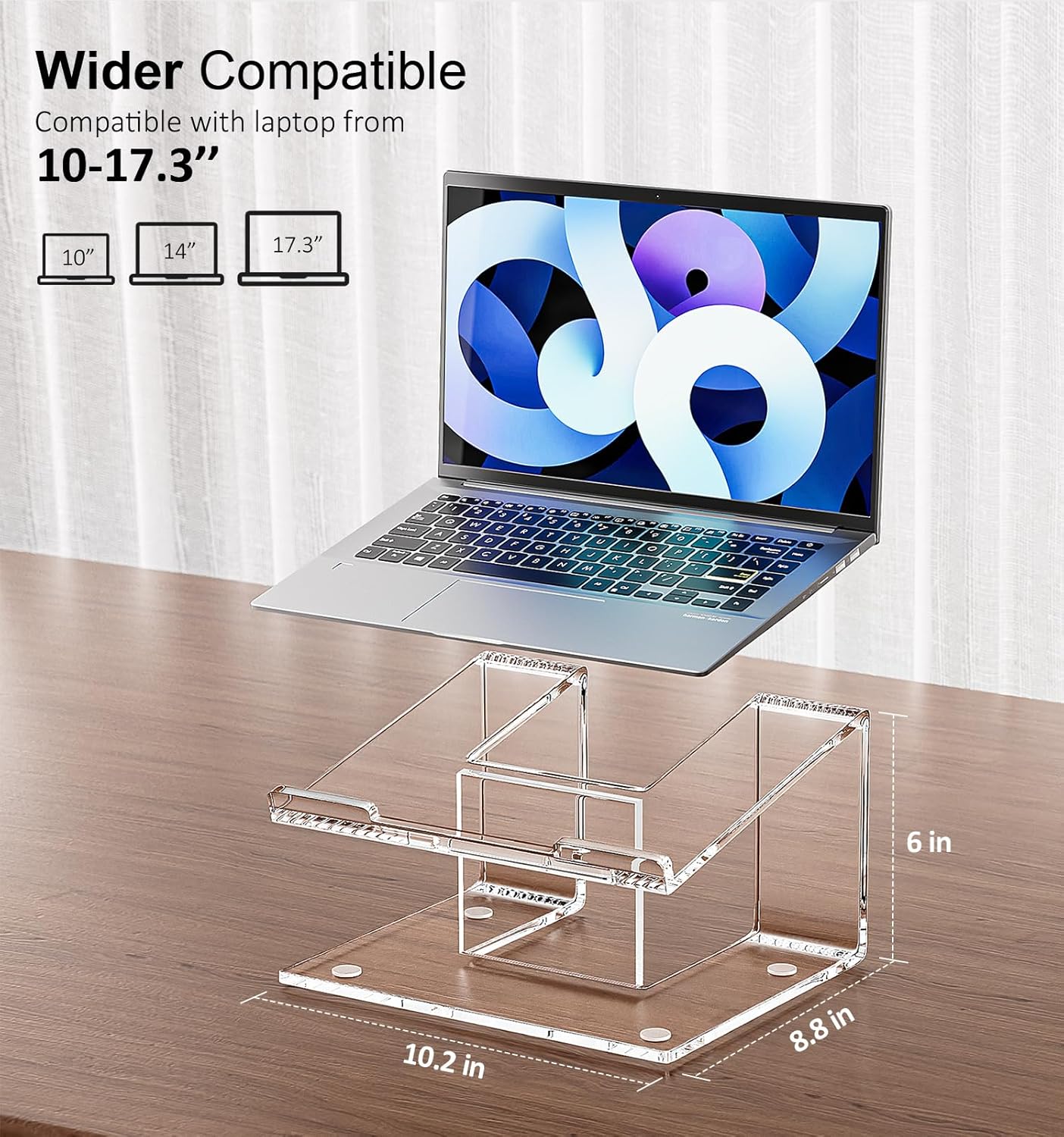 FUCDTEFC 10-17.3 Inch Acrylic Laptop Stand for Desk, Laptop Riser for Laptops, Ergonomic Computer Stand Holder
