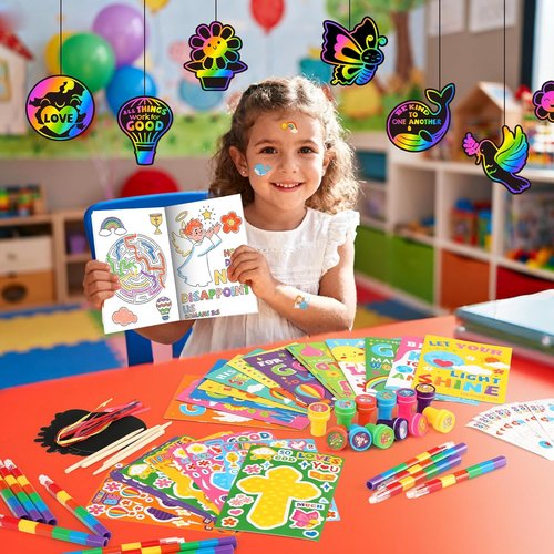 BenLouis Bible Coloring Set - Christian Inspirational Verses for Kids | 24-Pack Party Favors