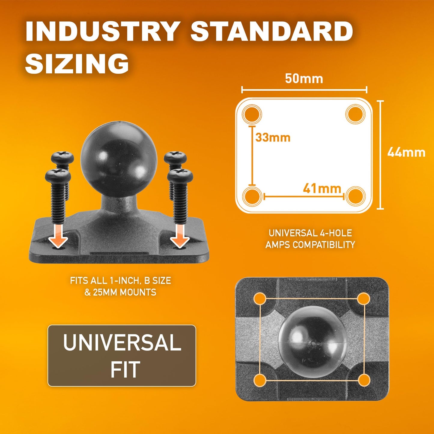 iBOLT TabDock Bizmount AMPs - Heavy Duty Drill Base Tablet Holder/Mount for All 7" - 11" Tablets- Great for Commercial Vehicles, Trucks, and Wall Mounting- Features 1 inch / 25mm Ball Joint