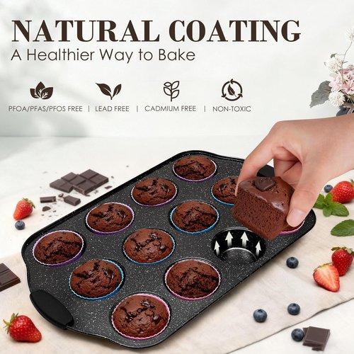 AIVIKI Nonstick Baking Pans Set - 22-Piece Bakeware with Silicone Handles | Versatile Oven Cookware in Black