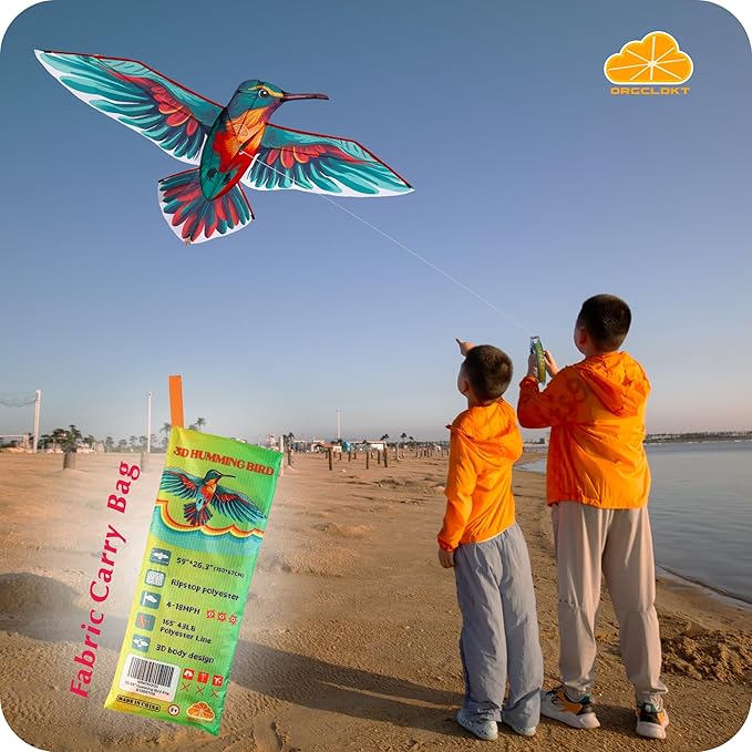 ORGCLDKT- 3D Lifelike Style Bird/Eagle Kite, Super Easy to Fly with, Ideal for Kids, Adults, Girls, Boys. Kites for The Beach, Grassland, Hiking