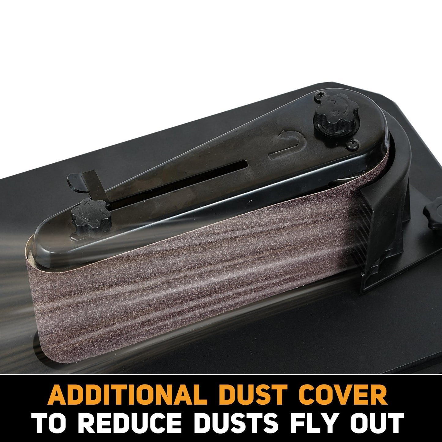4A Variable Speed Oscillating Belt and Spindle Sander - 4x24" Belt, 5 Sanding Sleeves, 1000-1800RPM Adjustable Speed Control for Woodworking Projects - Efficient Dust Collection for Smooth Finishes