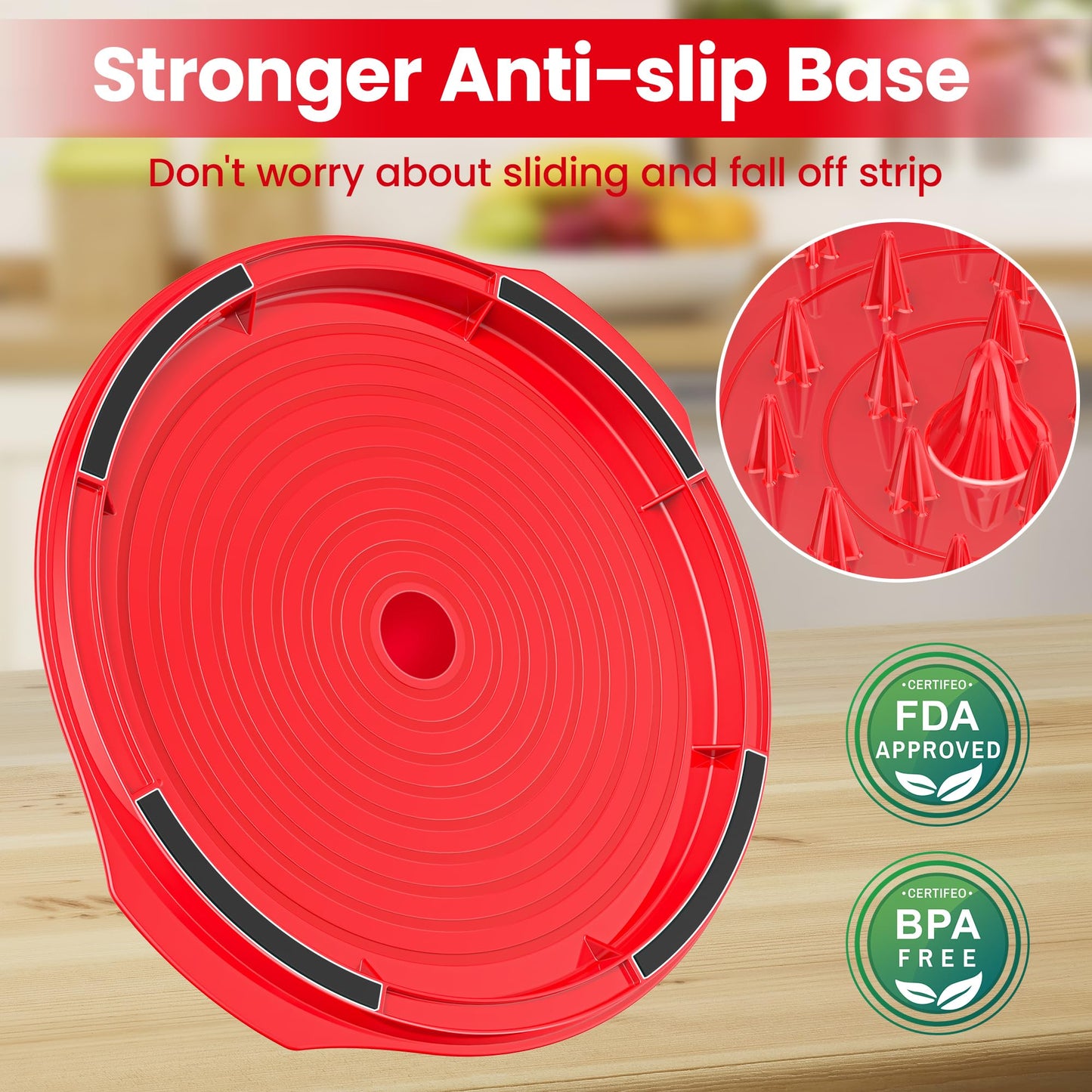 Chicken Shredder Tool Twist Large - 10'' Pro Meat Shredders for Chicken Breast,Visible Kitchen Gadgets Grinder Machine with Brush,Strong Anti-Slip Strip,Ergonomic Handle,BPA Free (Red)