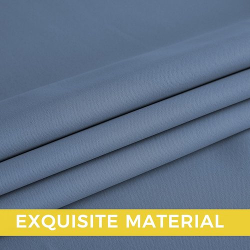 NICETOWN Energy Saving Drapes - Thermal Insulated Grommet Top Curtains | Stone Blue, 1 Pair, W52 x L95