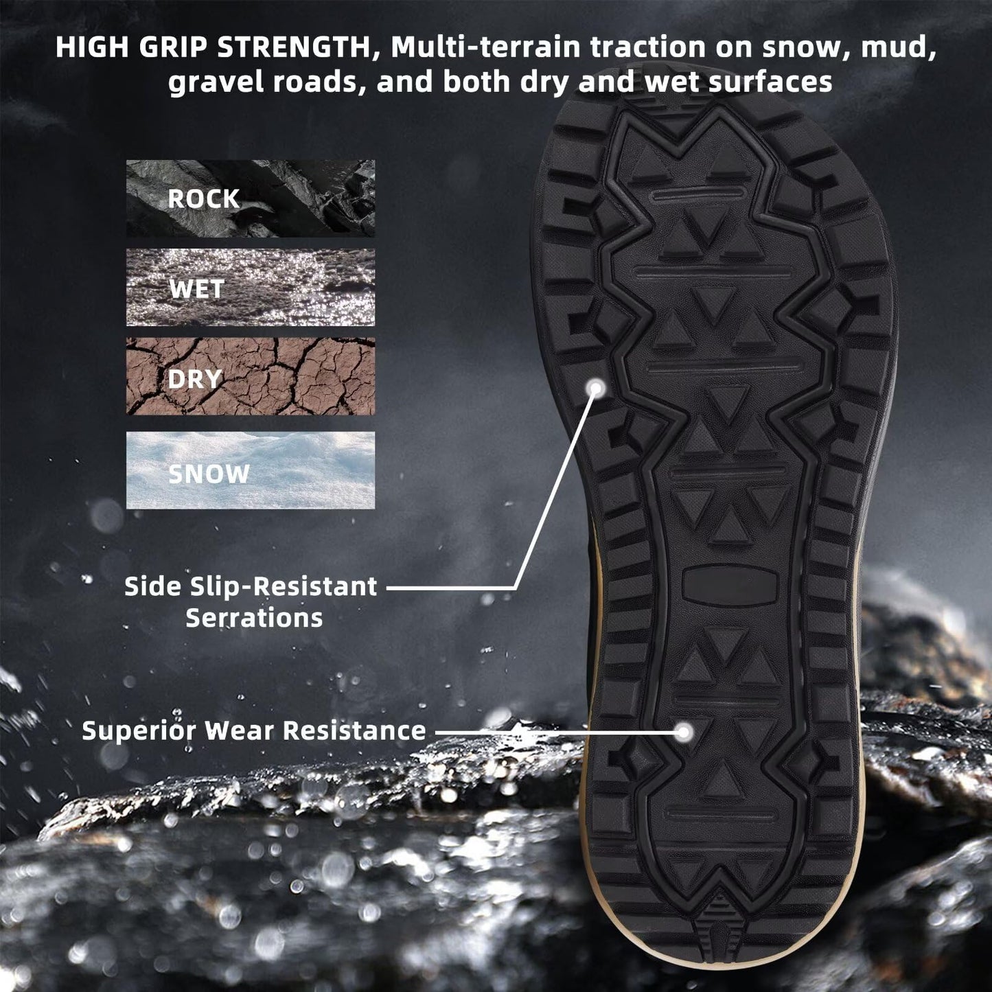 Men's Orthopedic Wide Mid Hiking Boots: Comfortable Plantar Fasciitis Orthotic Arch Support Bunions Recovery Trail Sneakers, Leisure Slip Resistant Stylish Standing Walking Shoes Brown Size 11