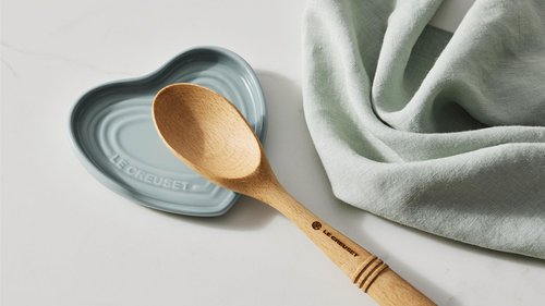 Le Creuset Stoneware Heart Shaped Spoon Rest, 5", White