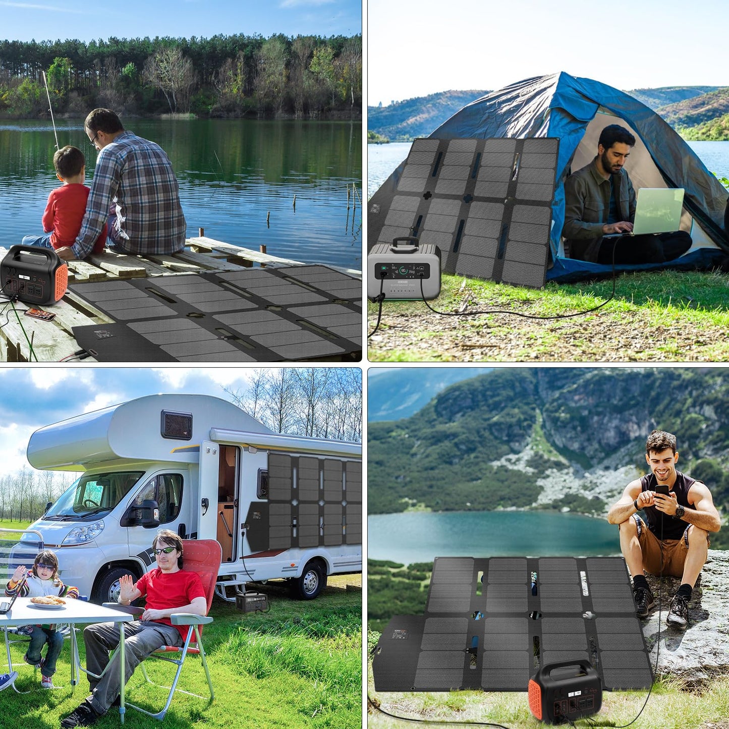 SOKIOVOLA 100W Portable Solar Panel MC-4 Foldable Solar Panel Charger Kits 18V IP68 Waterproof Lightweight and Compact for Small Power Station RV Travel Outdoor Activities