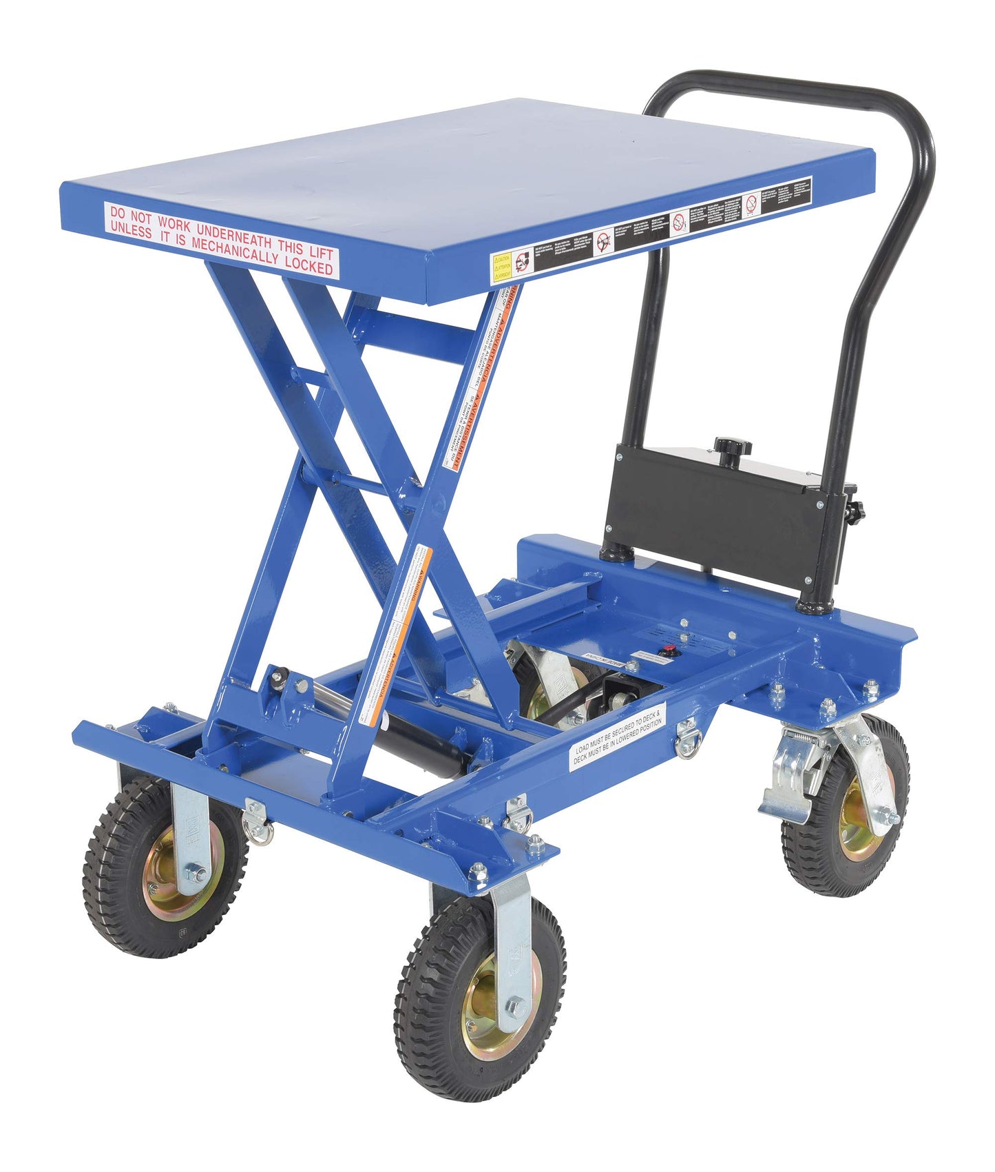 Vestil CART-PN-400 Steel Rough Terrain Elevating Cart 20-1/2 in. x 27-1/2 in. 400 Lb. Capacity Blue