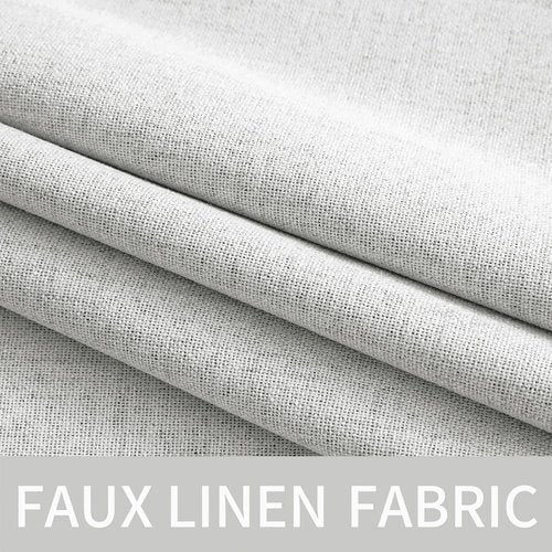 MIULEE 100% Blackout Linen Textured Curtains - Thermal Insulated Heathered White Drapes | 52 x 84 Inch (2 Panels)