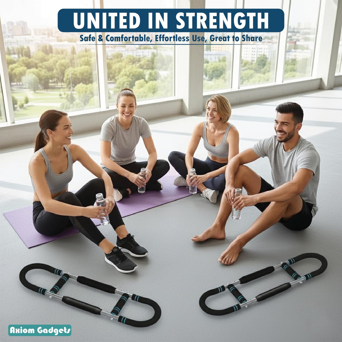 Adjustable Arm Twister Trainer, 40–130 Lbs Power Bar for Upper Body Strength, Portable Arm & Chest Workout Equipment for Men & Women, Ergonomic Anti Slip Handles, Home Gym Fitness Tool